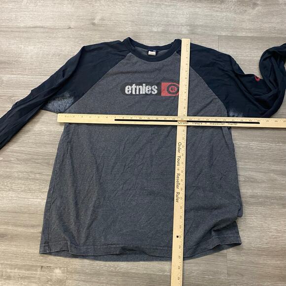 VINTAGE ETNIES BLACK LONGSLEEVE SHIRT LARGE SKATE Y2K - Picture 7 of 8